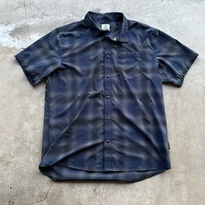 Flylow Pearl Snap Western Perfomance Shirt Men Size XL Blue Plaid